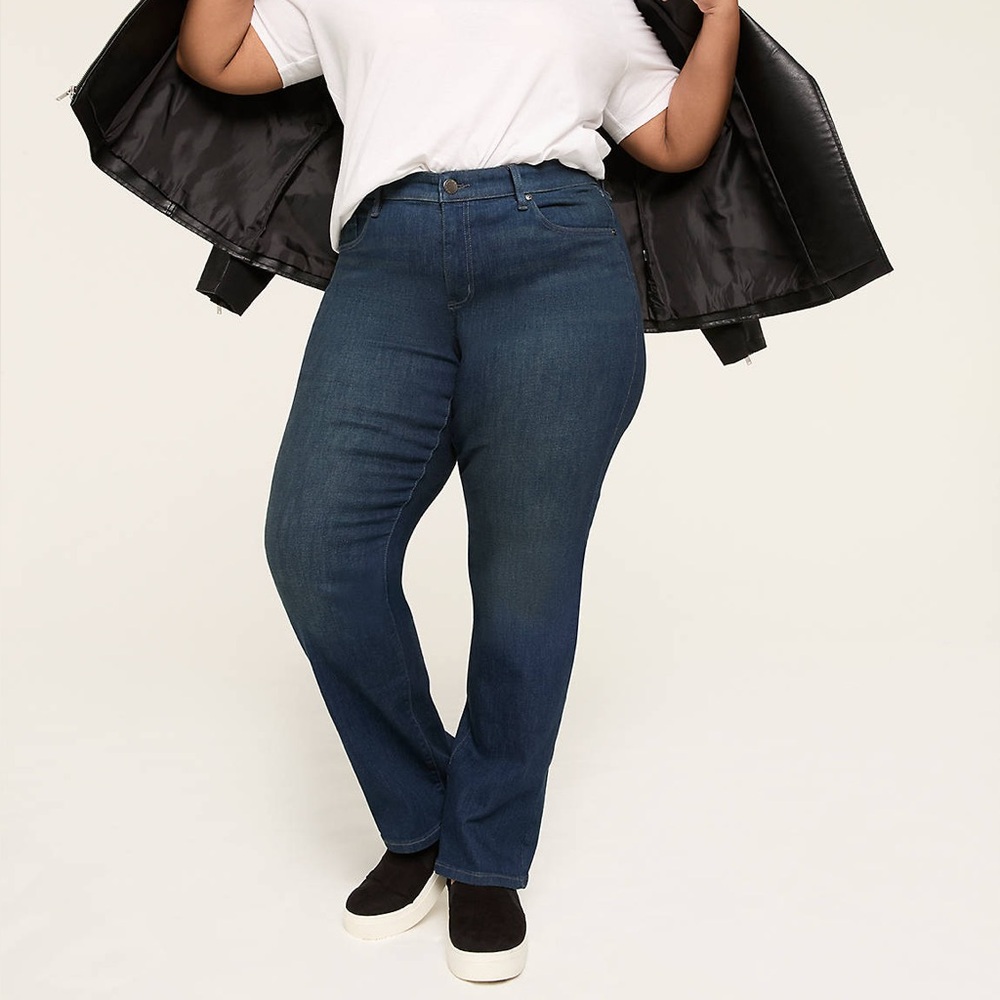 NWT Lane Bryant 360 Flex Signature Fit Straight Leg Jean size 14 in Dark